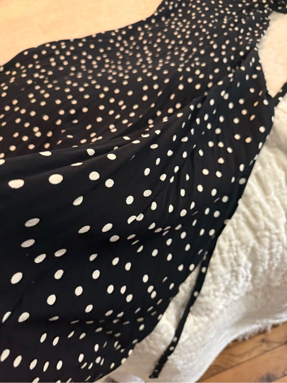 Free People Black Polka Dot Dress with White Spots
